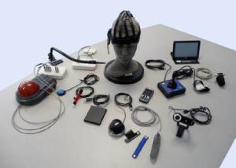 Several hardware components used to build custom assistive technologies